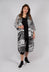 Oversized Lightweight Shirt Dress in Black Print