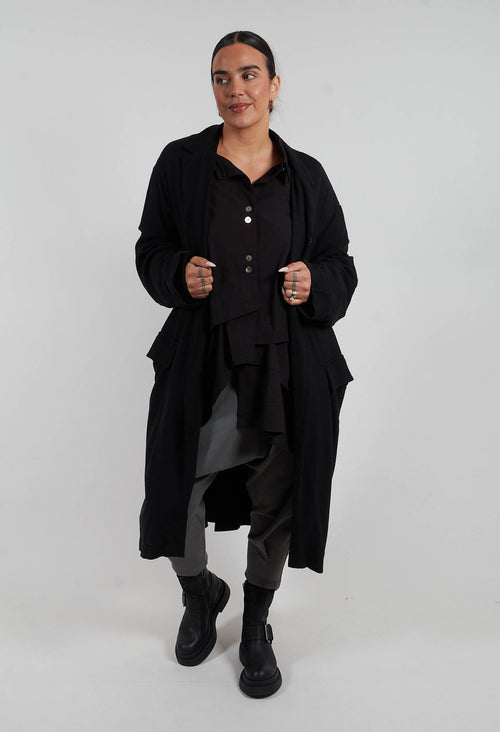 Donso Long Jacket in Black