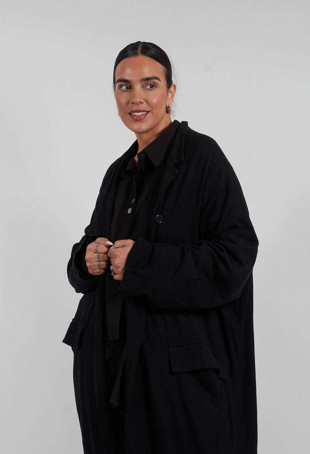 Donso Long Jacket in Black