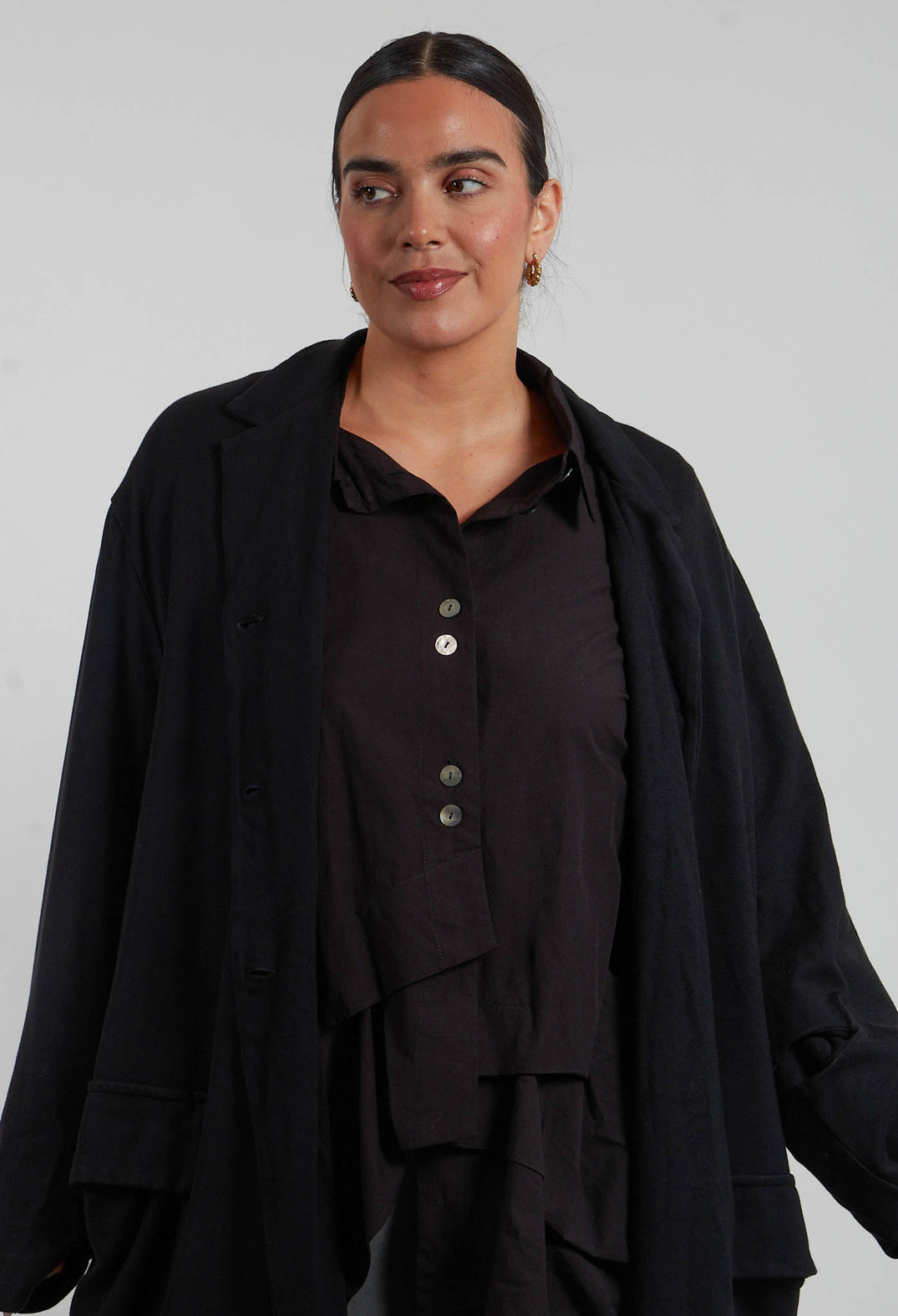 Donso Long Jacket in Black