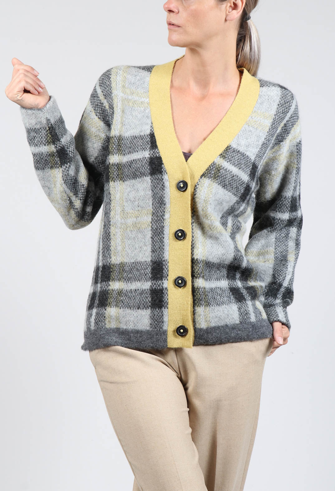 Ingrid Cardigan in Black and Yellow