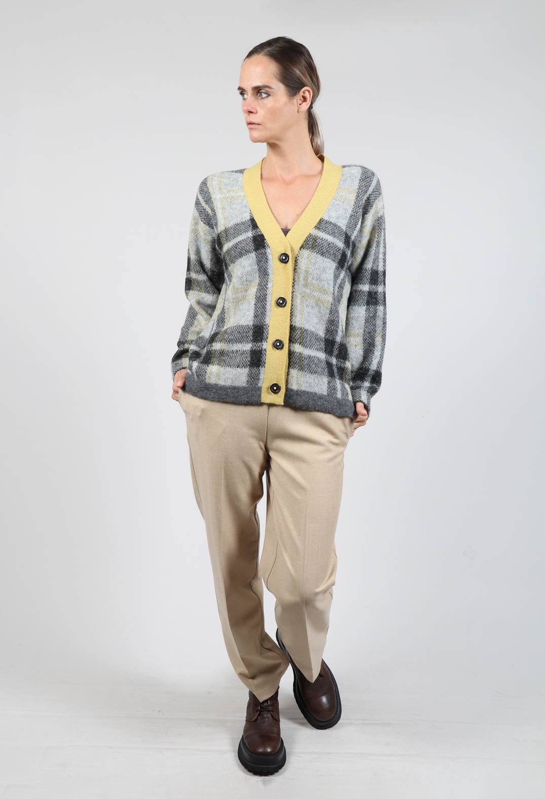 Ingrid Cardigan in Black and Yellow