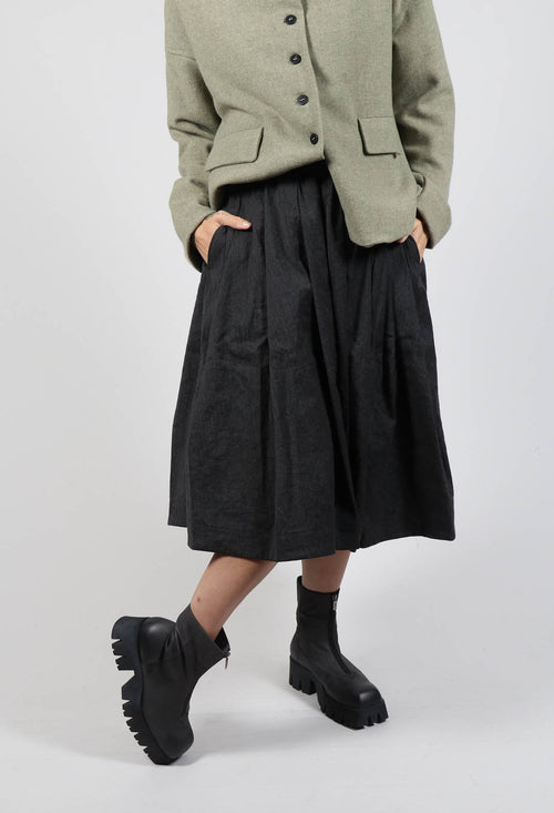 Inox Pleated Skirt in Slate