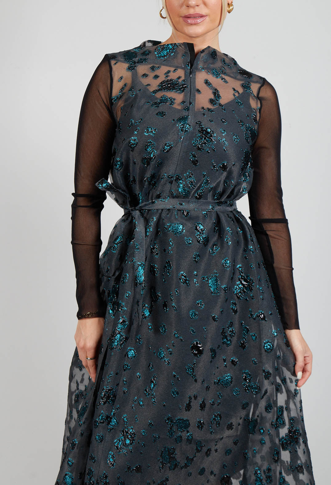 Irmo Dress In Black-Green