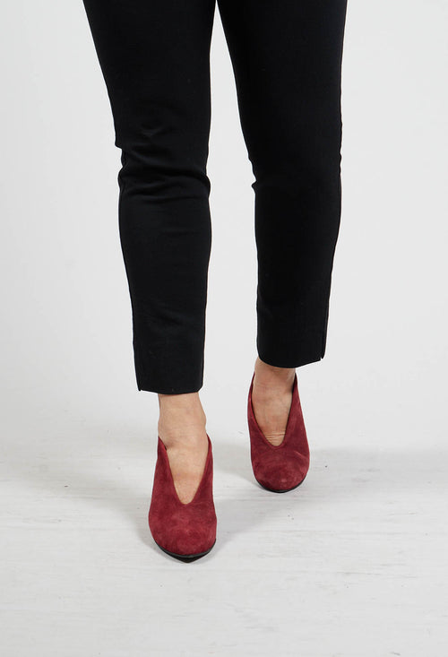 Lenja Heel in Ruby Goat Suede