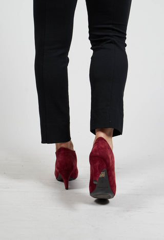 Lenja Heel in Ruby Goat Suede