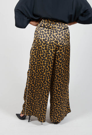 black print wide leg trousers