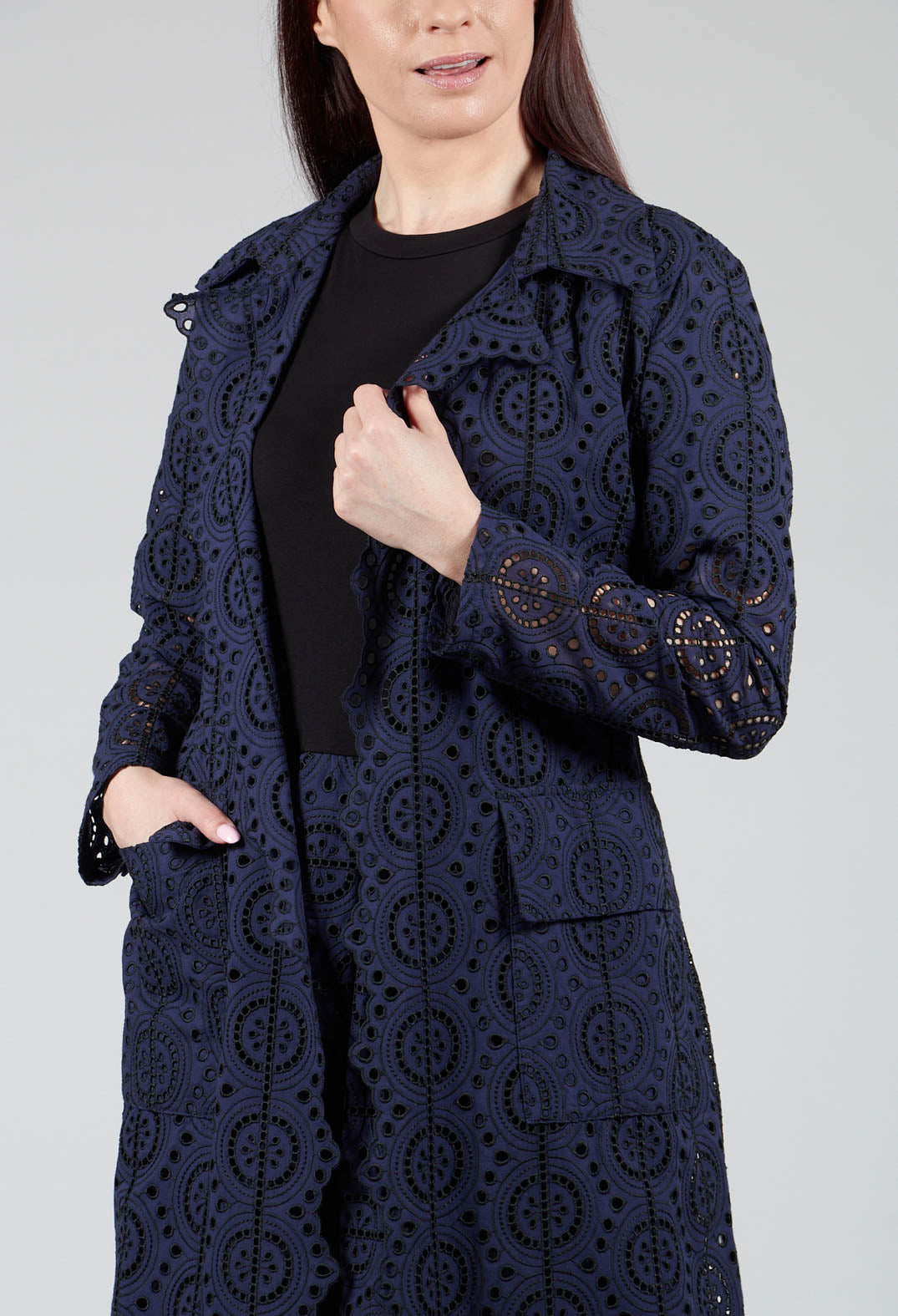 Jacket Wrap Dress in Blue