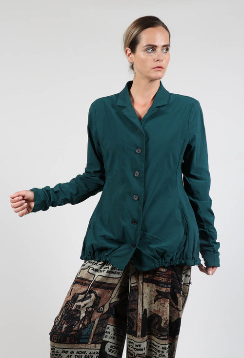 Jacket with Gathered Hem in Forest