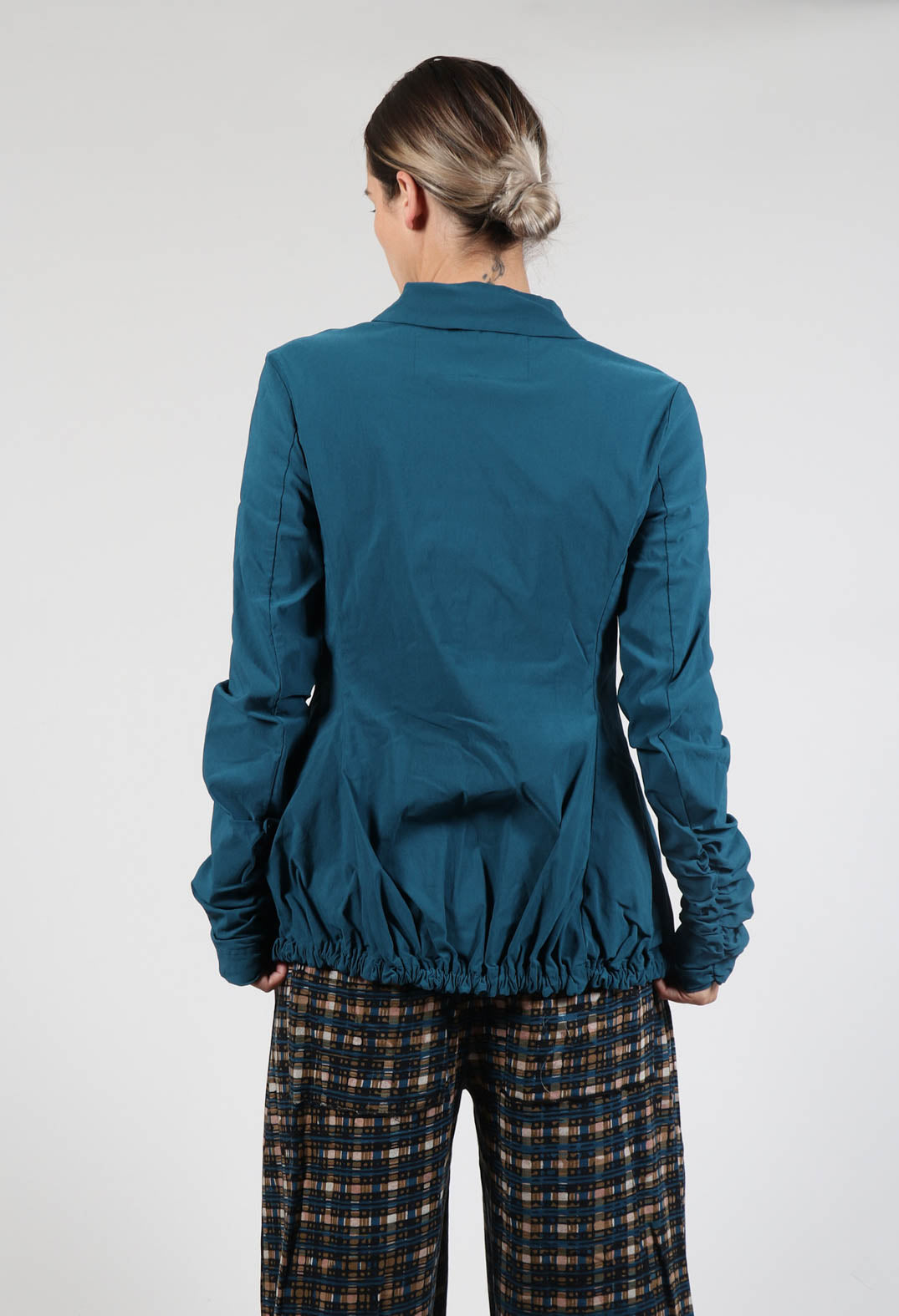 Jacket with Gathered Hem in Ink