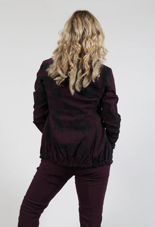 Jacket with Gathered Hem in Ruby Comic