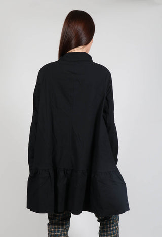 Jacket with High Low Peplum Hem in Black