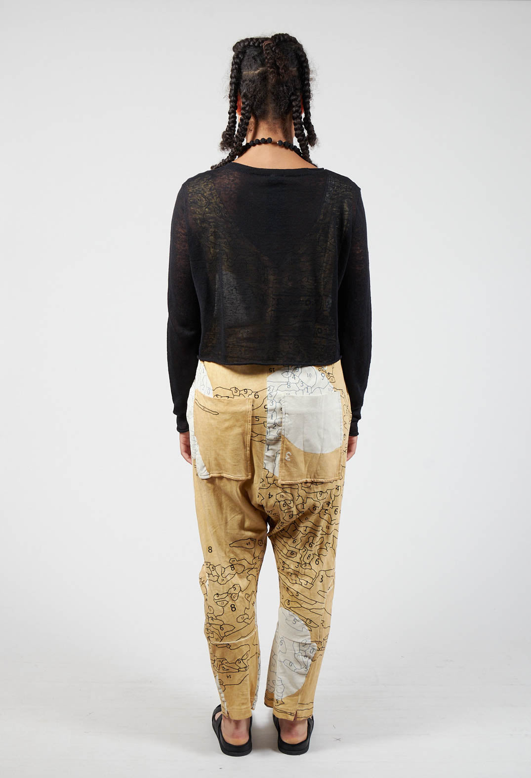 Jersey Drop Crotch Jumpsuit in Corn Print