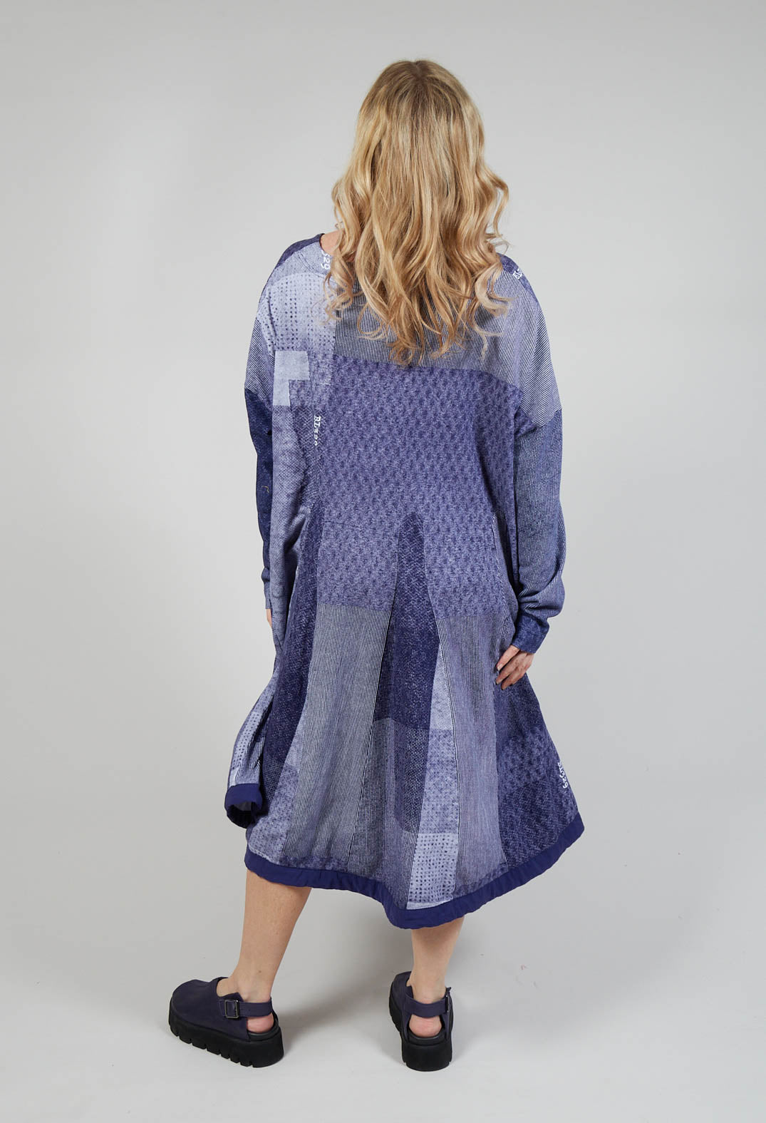 Jersey Dress with Drawstring Hem in Azur Print