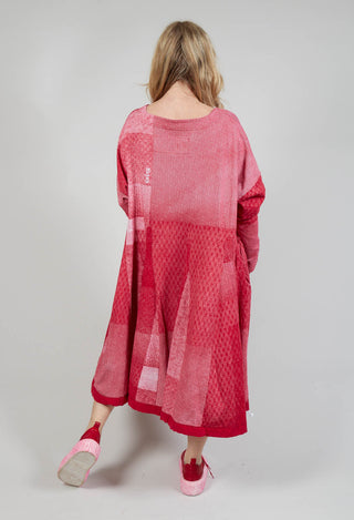 Jersey Dress with Drawstring Hem in Chili Print