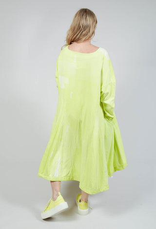 Jersey Dress with Drawstring Hem in Sun Print