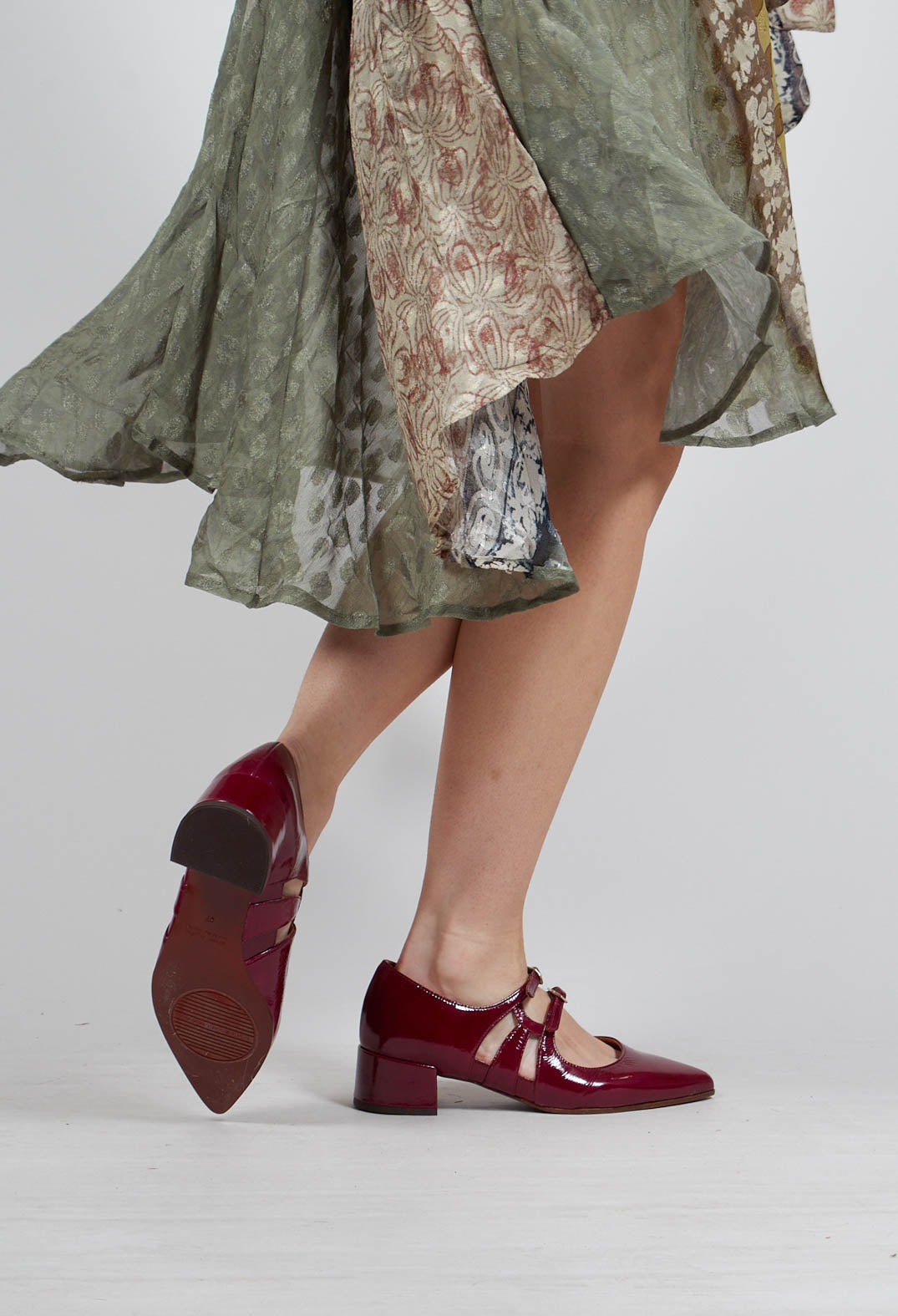 Jersey Mary-Janes in Sucre Granate