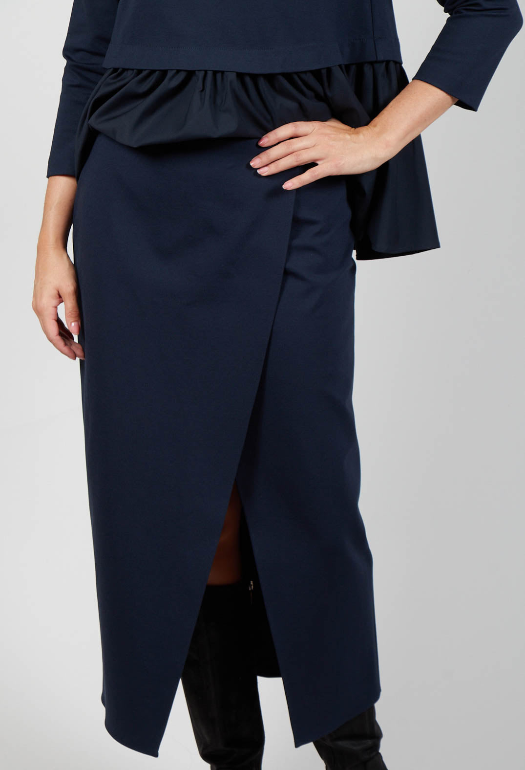 Jersey Pencil Skirt in Blue Nights