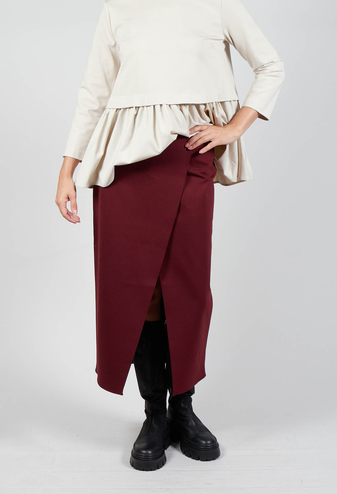 Jersey Pencil Skirt in Rumba