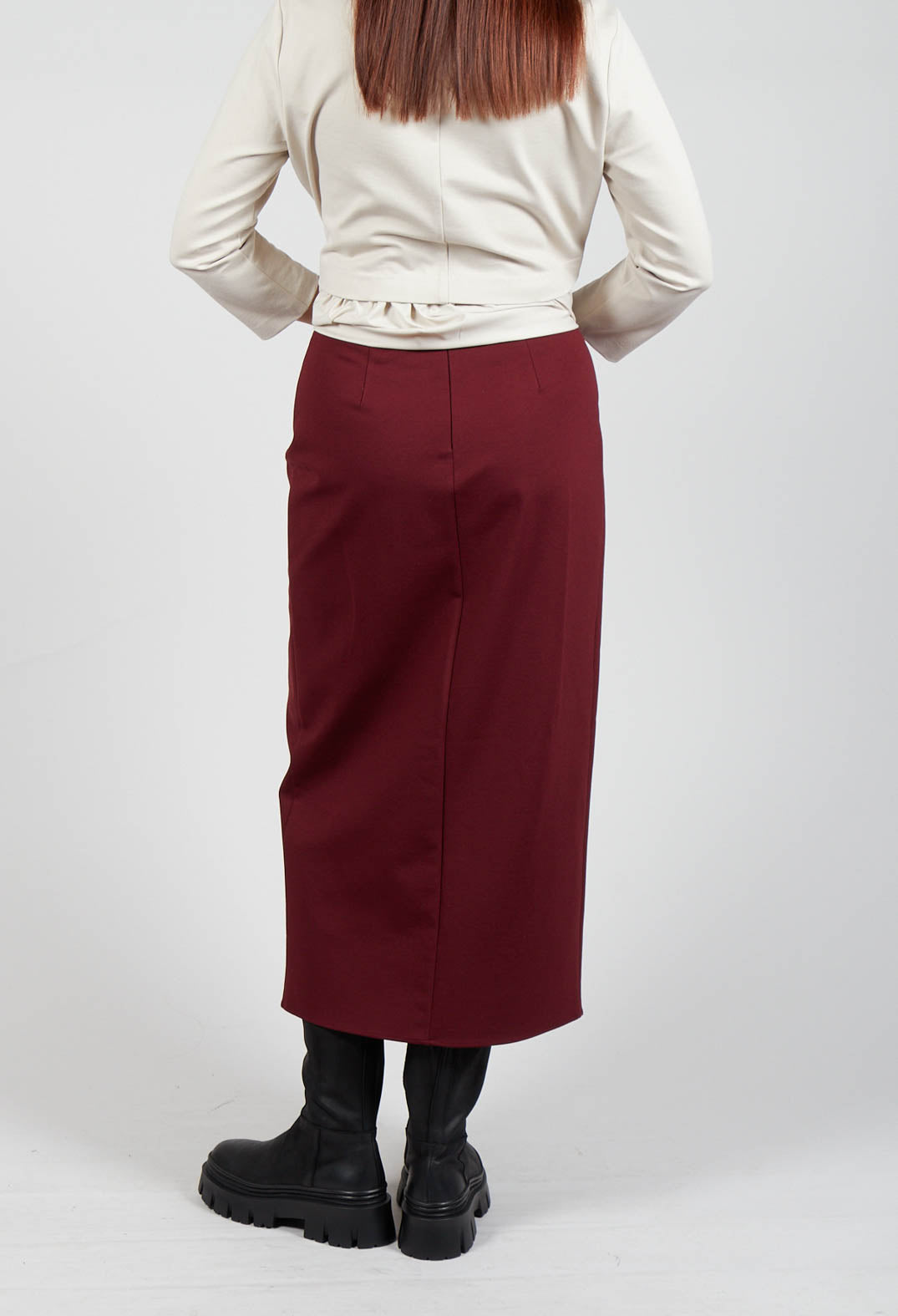 Jersey Pencil Skirt in Rumba