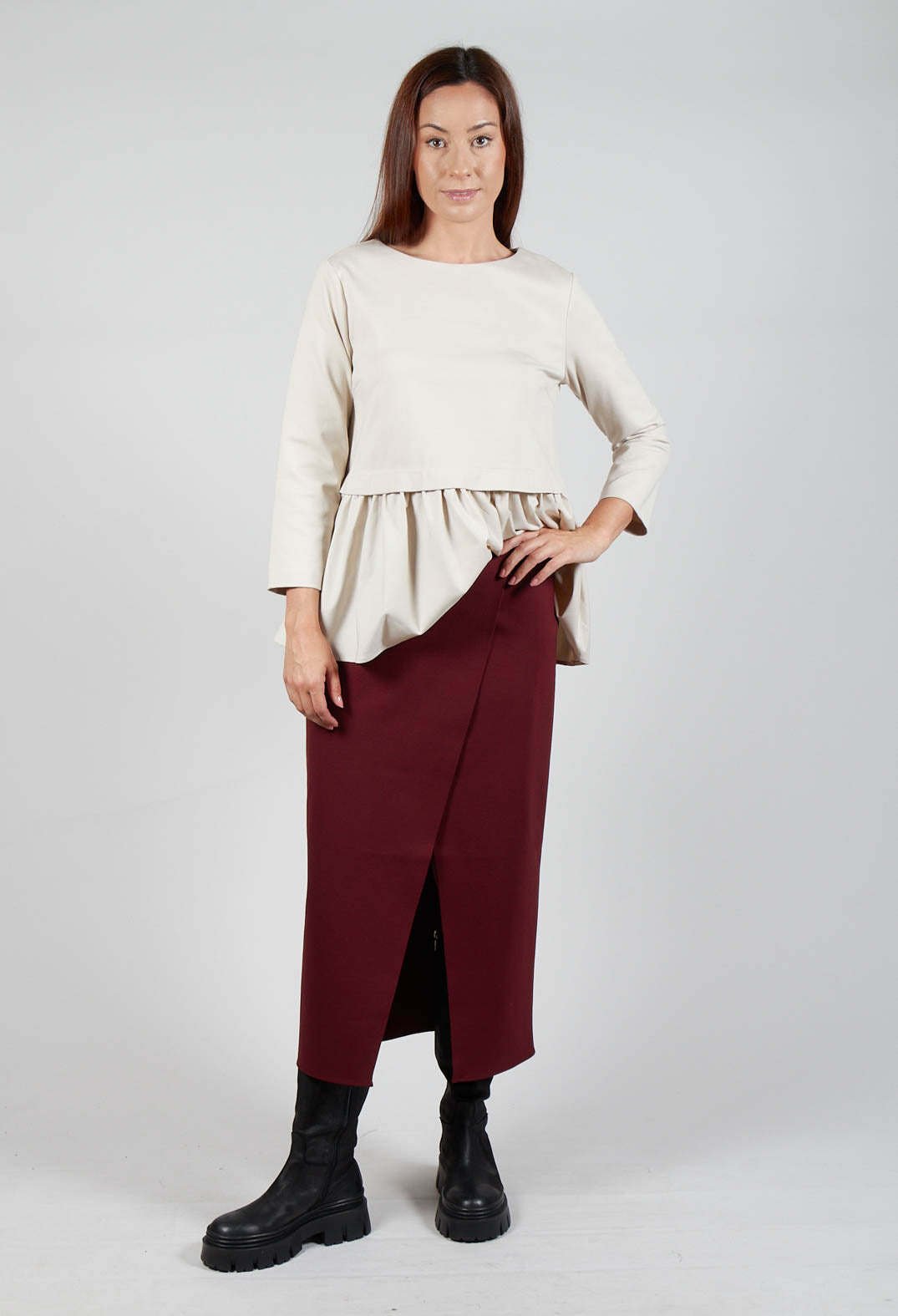 Jersey Pencil Skirt in Rumba