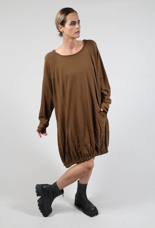 Jersey Tunic with Elasticated Hem in Bronze