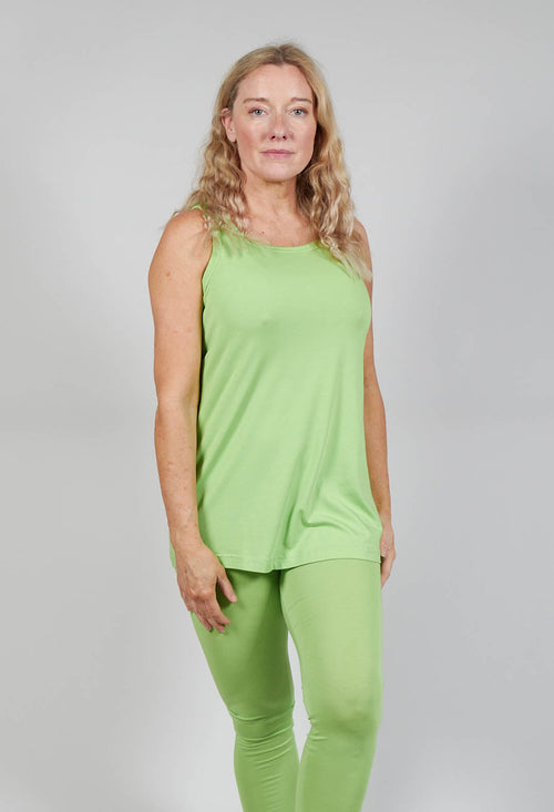 Jersey Vest Top in Lime