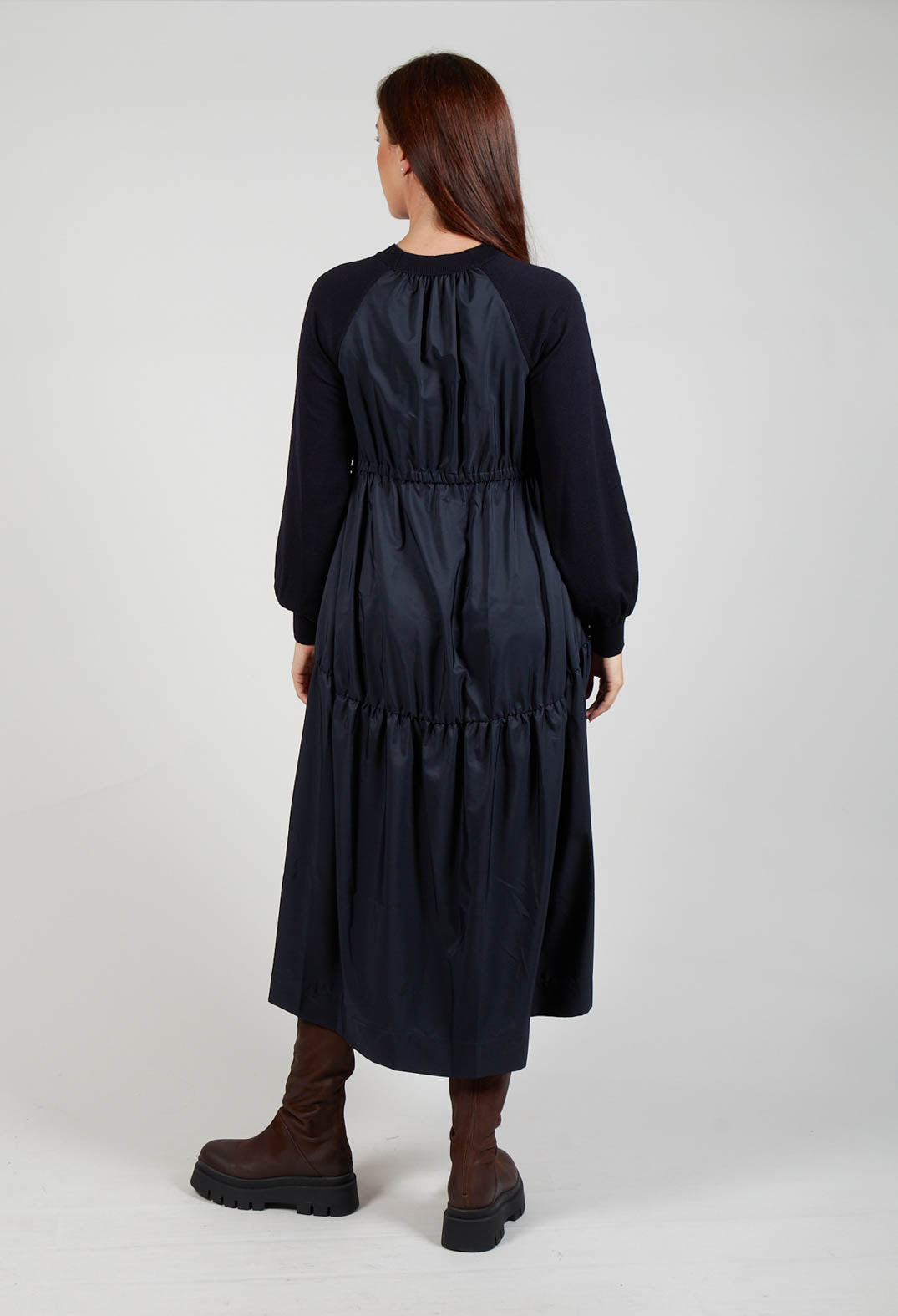 Mei Meij Jumper Dress with Contrasting Back in Dark Navy/Blue Mei Meij Jumper Dress with Contrasting Back in Dark Navy/Blue