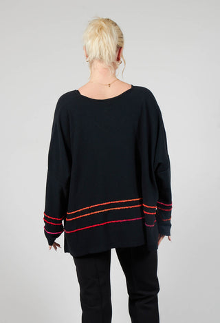 Jumper in Black with Red Stripe