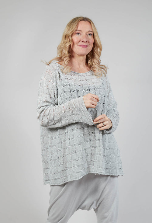 Jumper with Square Detail Knit in Grey
