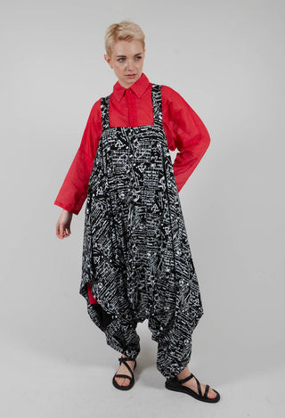 Jumpsuit in Black with White Seregraphy