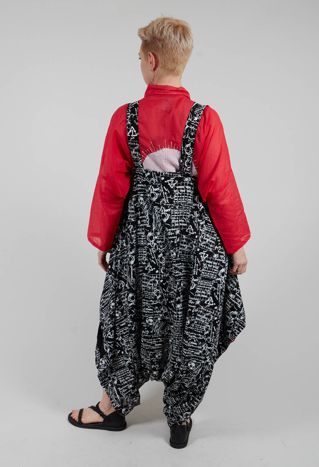 Jumpsuit in Black with White Seregraphy