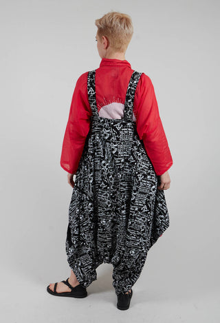 Jumpsuit in Black with White Seregraphy