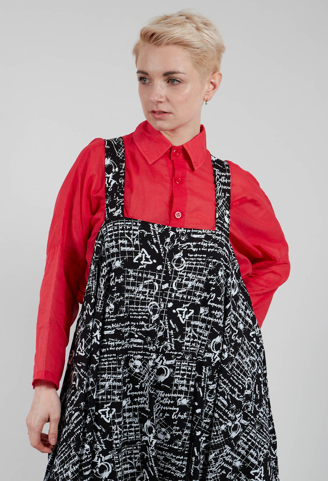 Jumpsuit in Black with White Seregraphy