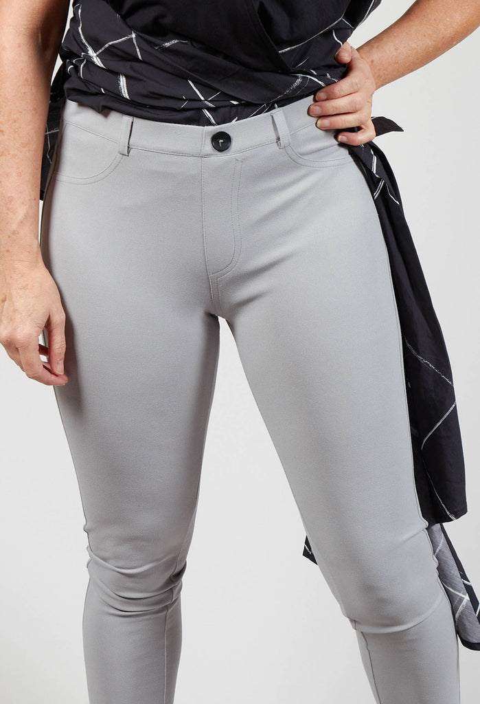 Skinny Knitted Trousers in Stone