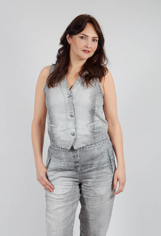 Kazmar Vest in Grey Denim