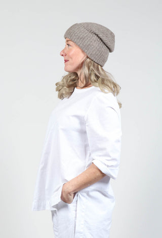 Knitted Beanie Hat in Taupe