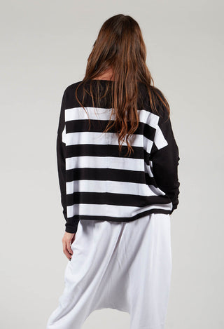 Knitted Box Jumper in Block Stripe