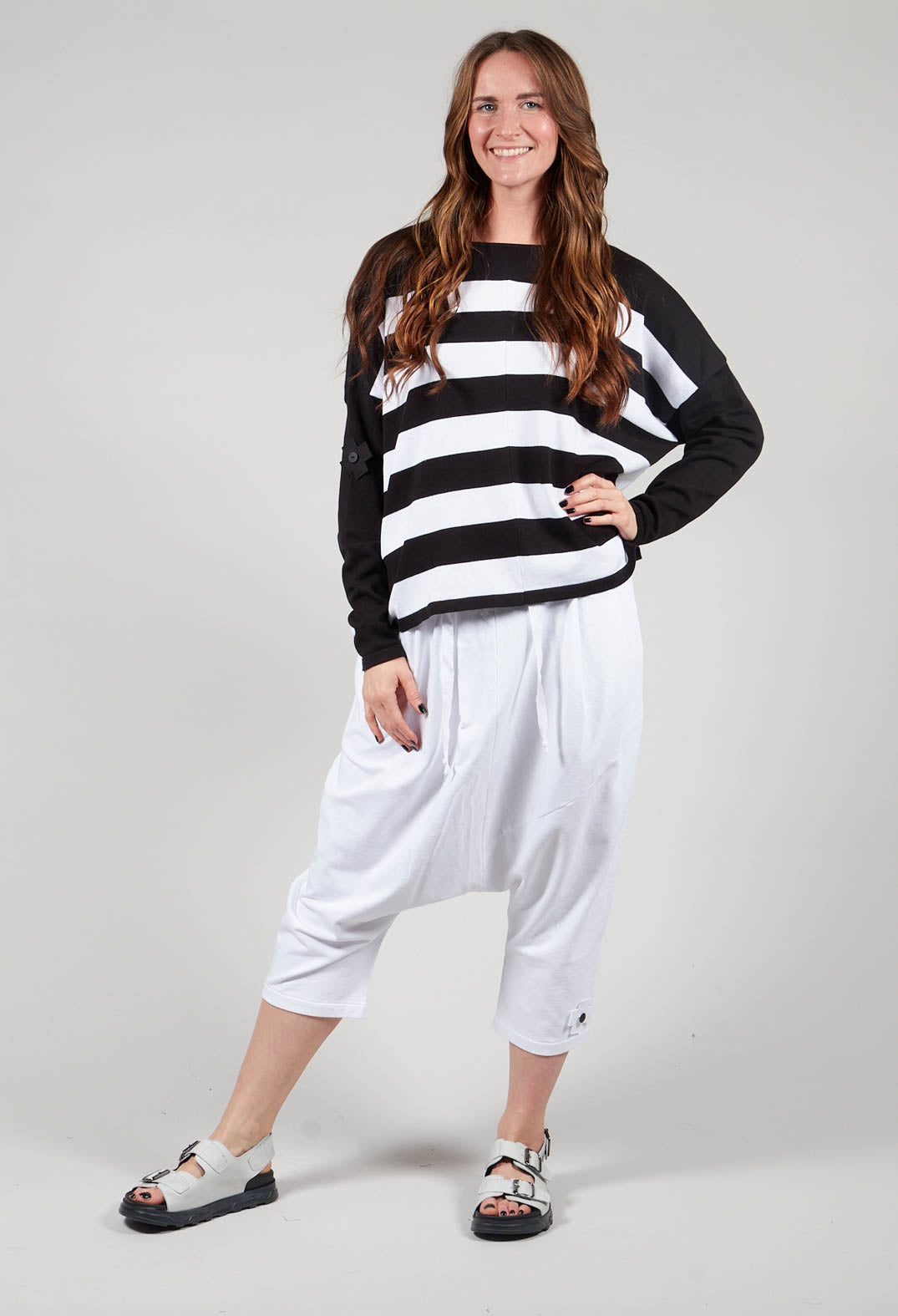 Knitted Box Jumper in Block Stripe