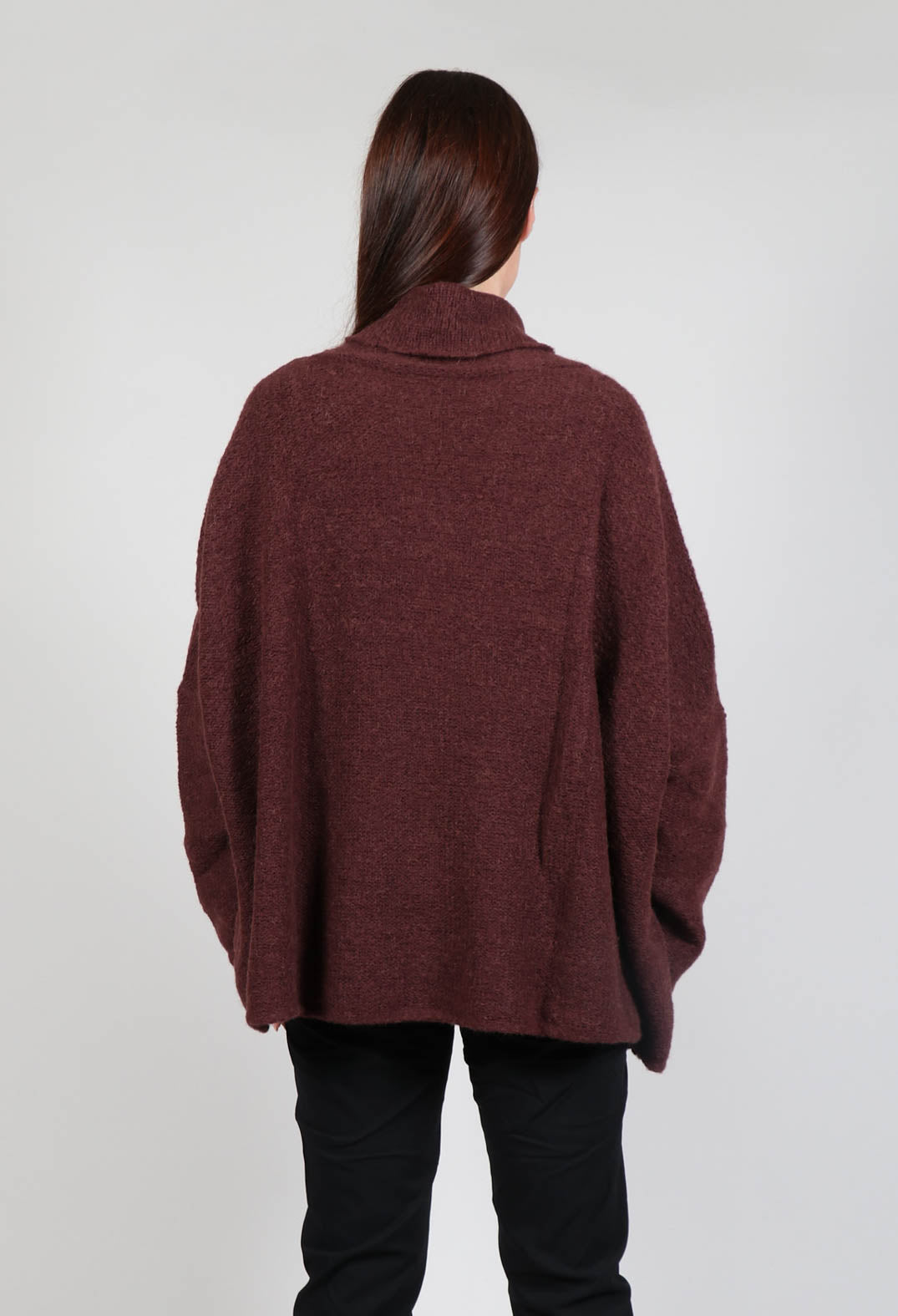 Knitted Roll Neck Jumper in Rust
