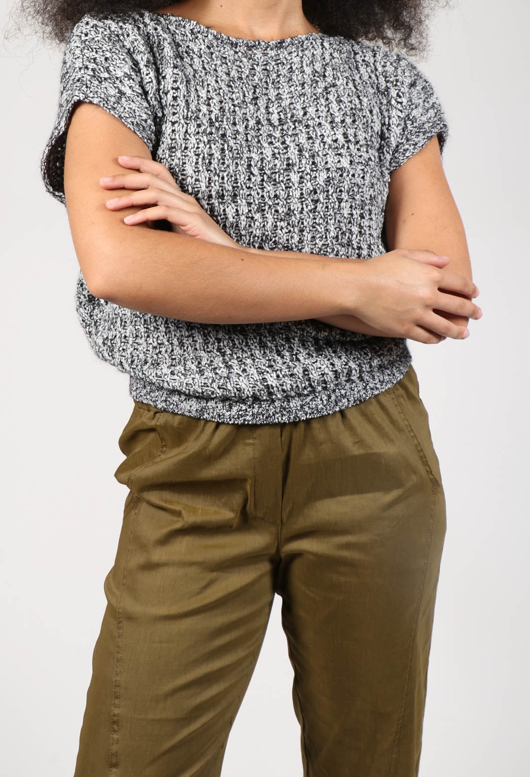 Knitted Sweater Vest in Grey