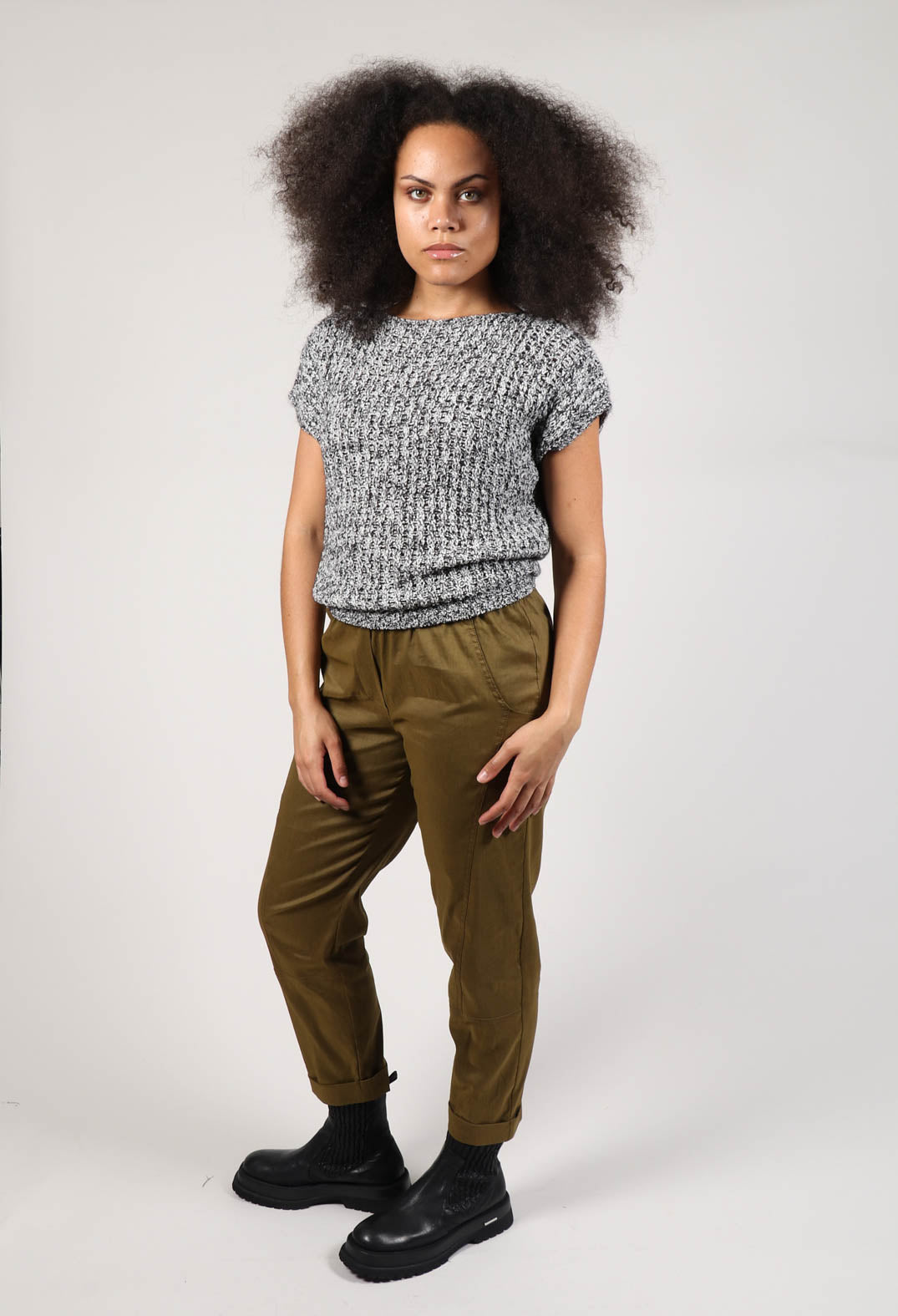 Knitted Sweater Vest in Grey