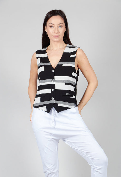 Knitted Waistcoat in Black and Silver