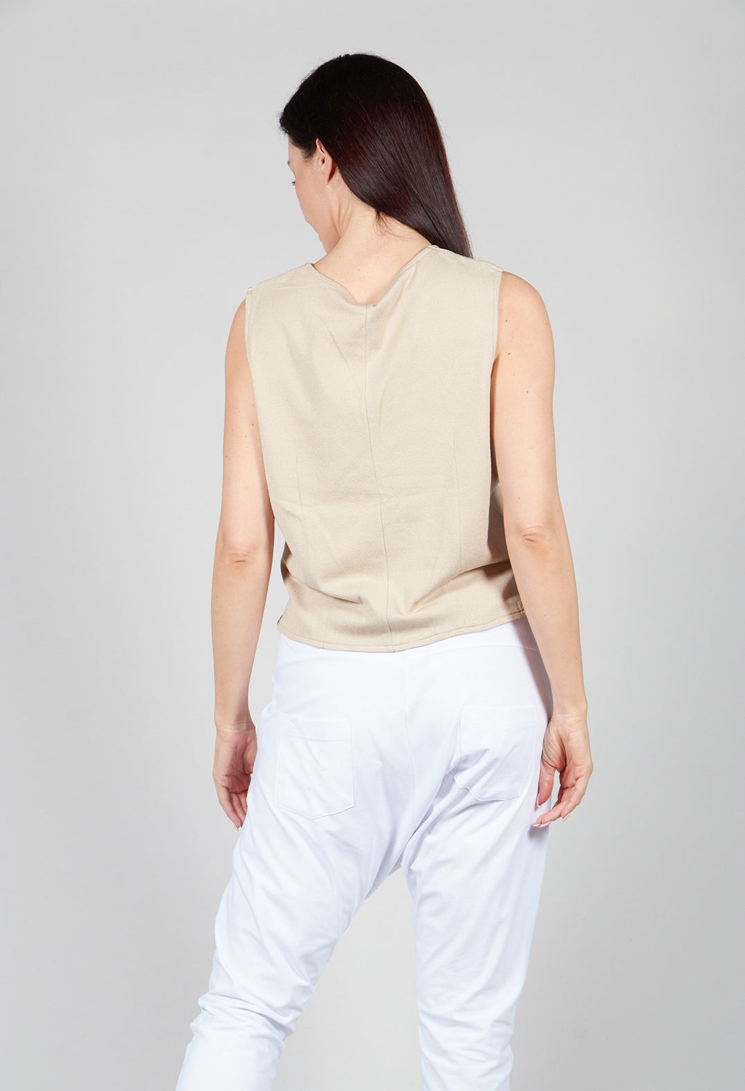 Knitted Waistcoat in Sand and White