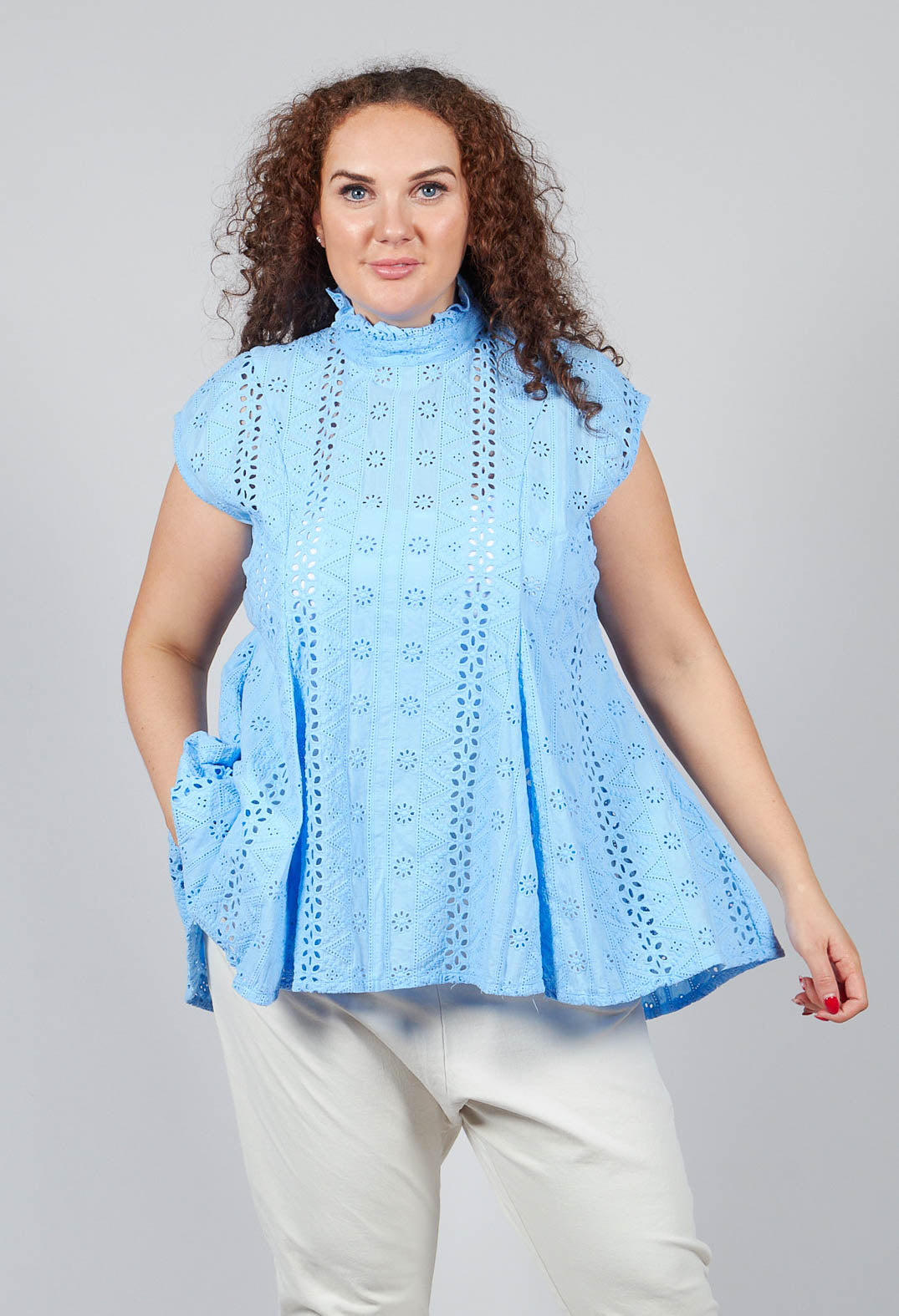 Kusfrau Top in Steinblau