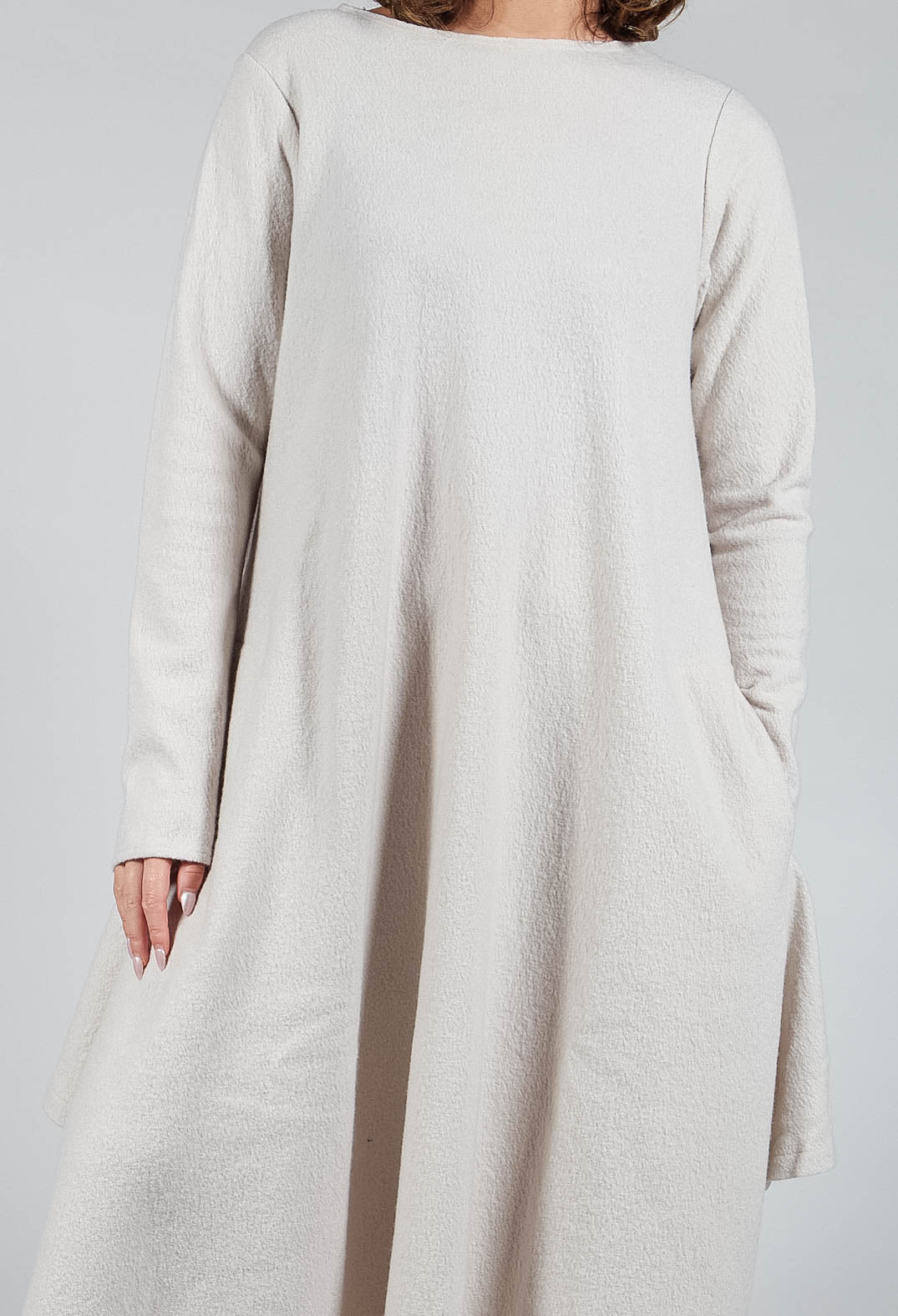 Asymmetrical Wool Dress in Off White
