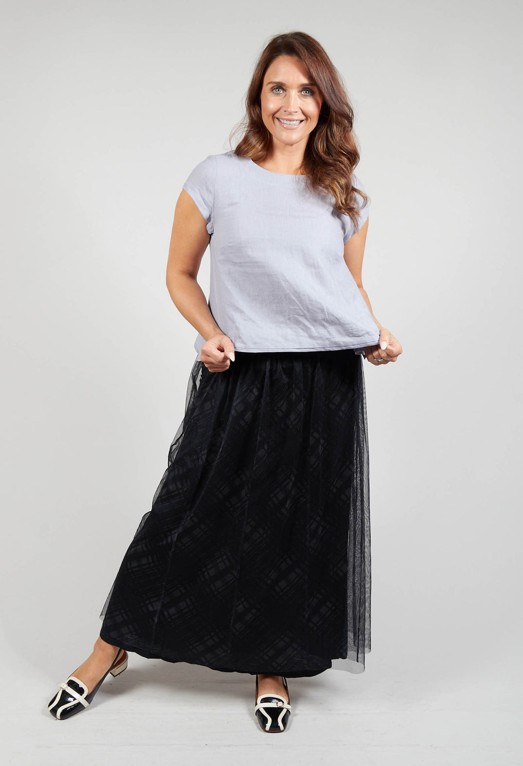 Cropped Top with Button Back in Lilac