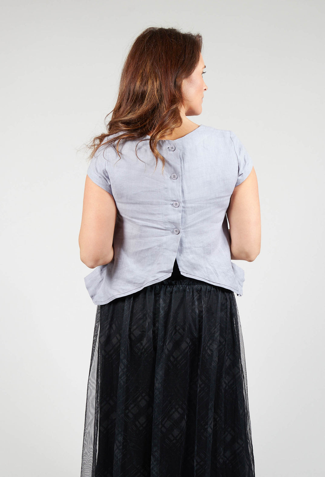 Cropped Top with Button Back in Lilac