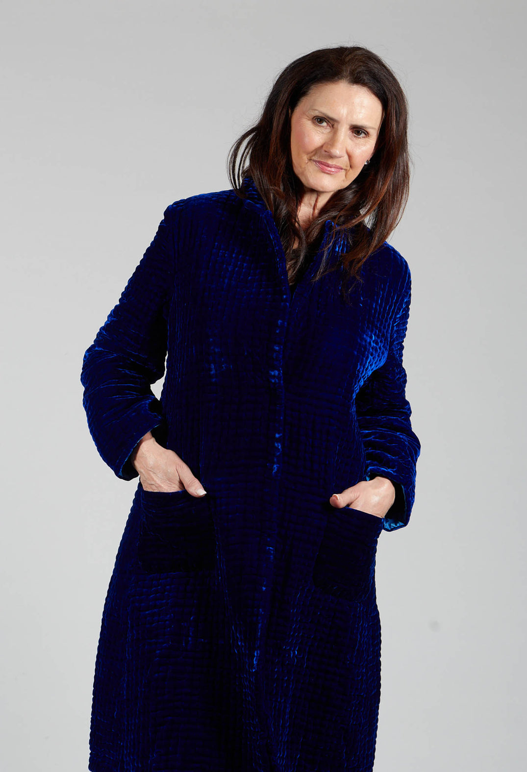 Colette Pomegranate Jacket in Velvet Plain Cobalt