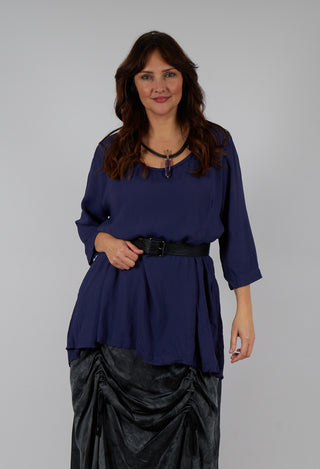 Long Pleated Tunic in Plum